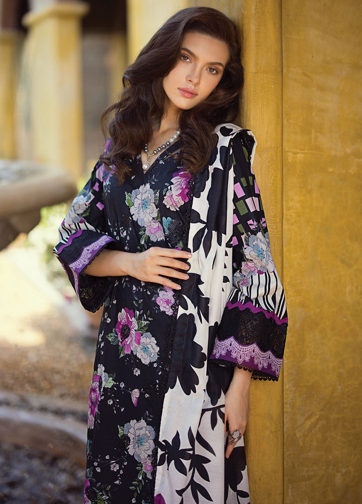 Elaf Chikankari Lawn Suits Unstitched 3 Piece EF24PC ECT 02B - Summer Collection