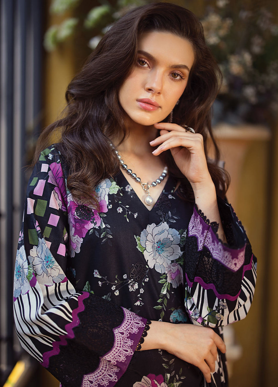 Elaf Chikankari Lawn Suits Unstitched 3 Piece EF24PC ECT 02B - Summer Collection