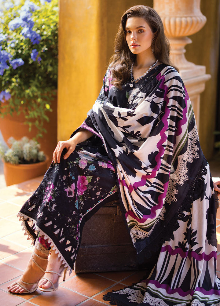 Elaf Chikankari Lawn Suits Unstitched 3 Piece EF24PC ECT 02B - Summer Collection