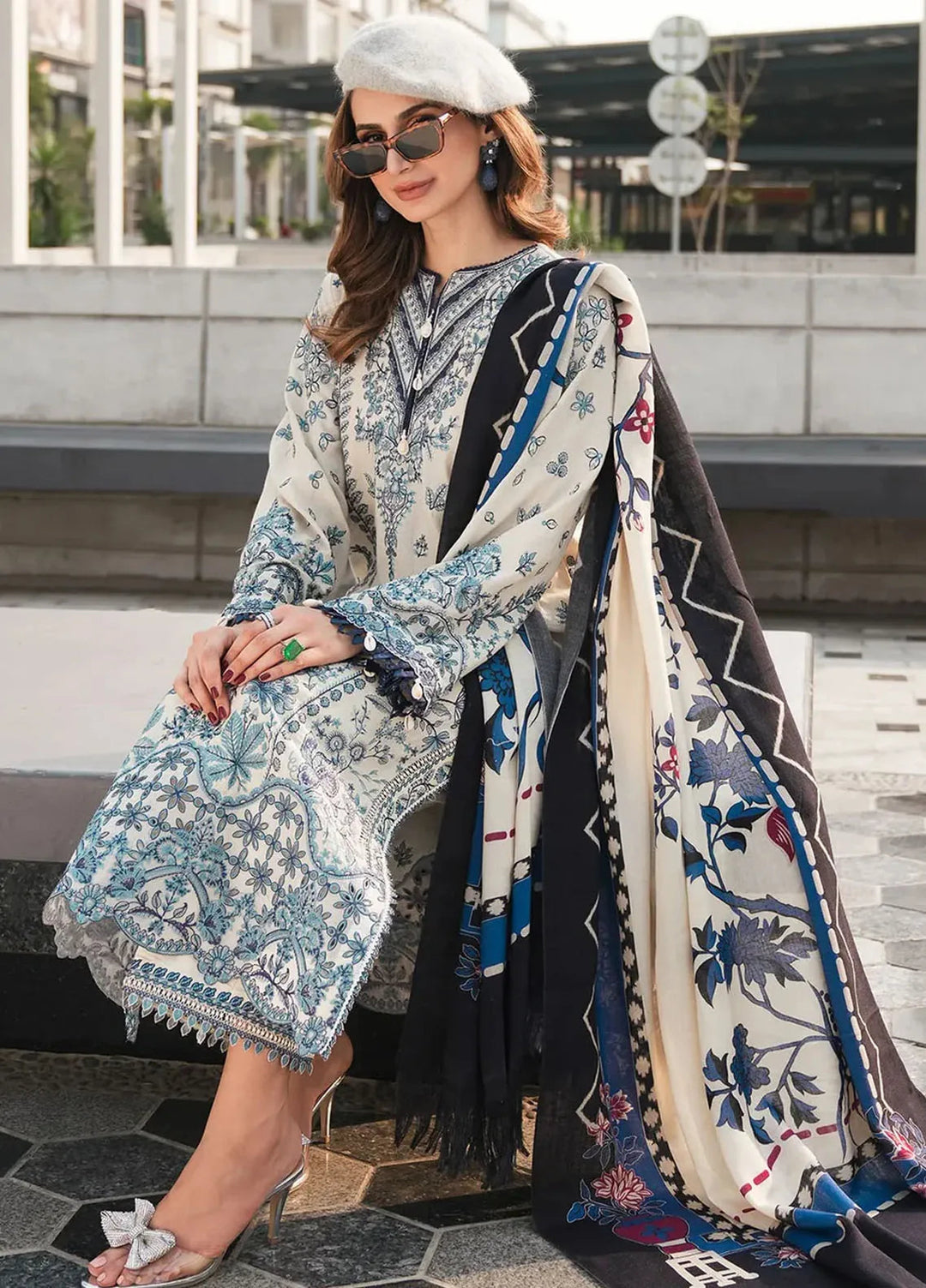Elaf Embroidered Karandi Suit Unstitched 3 Piece EPW-5B Cherished Memories - Winter Collection
