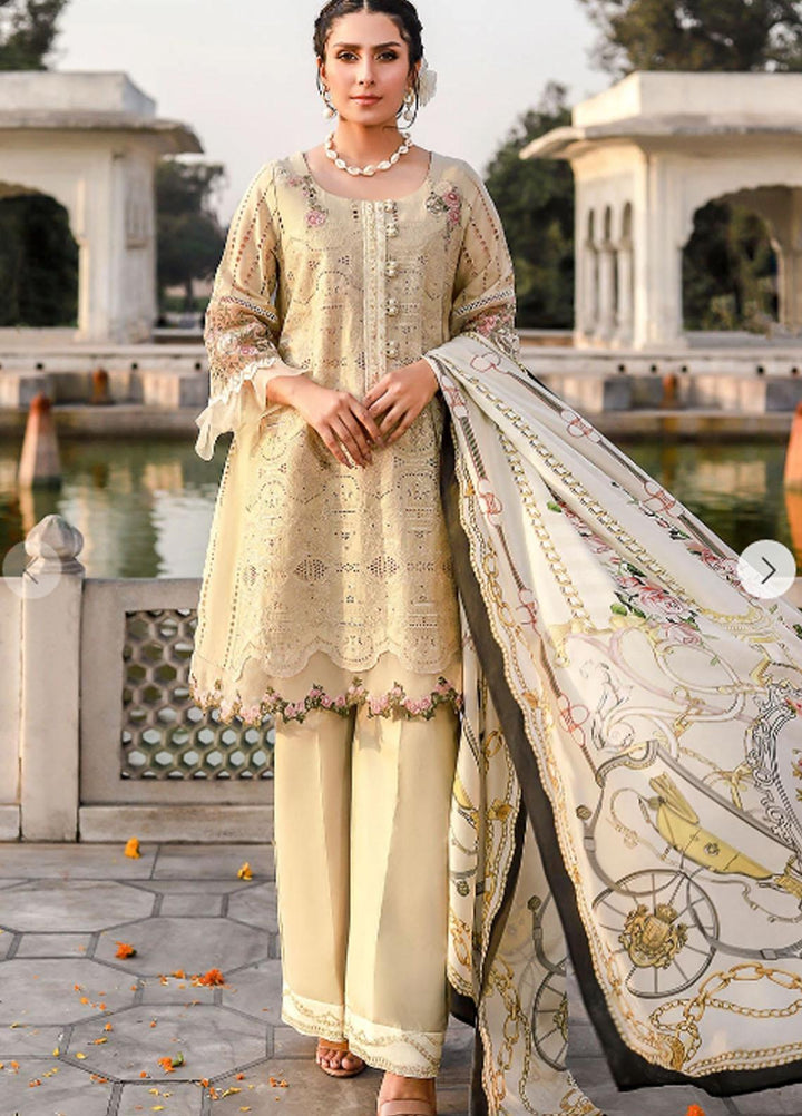 Elaf Embroidered Lawn Suits Unstitched 3 Piece EL21F 02B Royal Oasis - Festive Collection