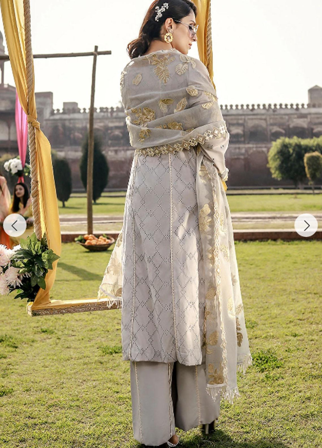Elaf Embroidered Lawn Suits Unstitched 3 Piece EL21F 03B Thistle Opulence - Festive Collection