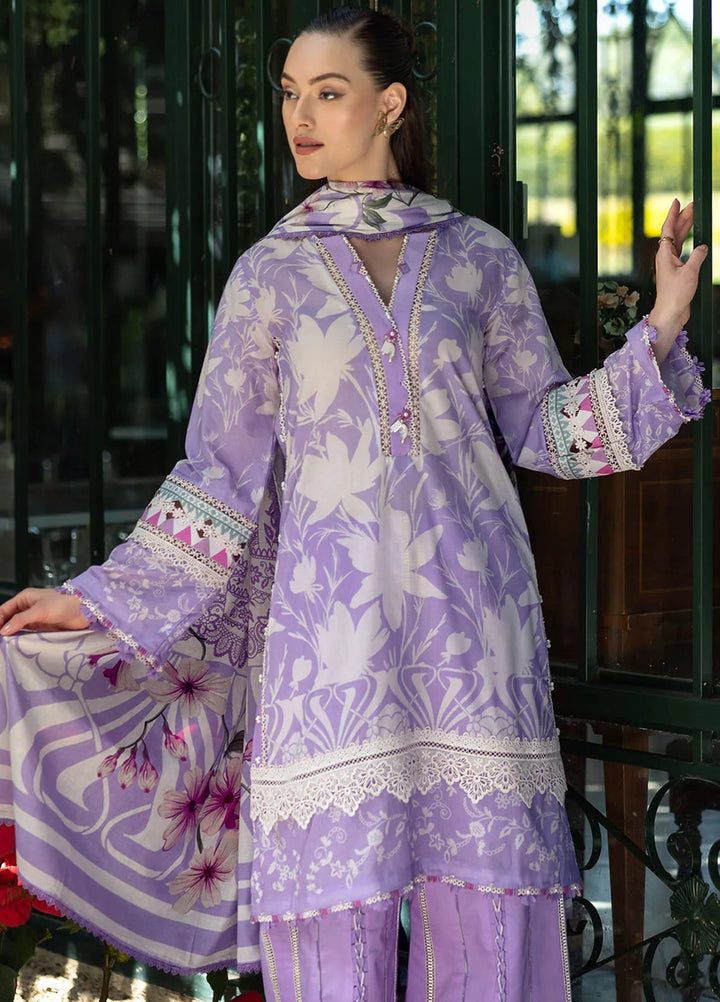 Elaf Printed Lawn Suits Unstitched 3 Piece EF25PL EPE-08 A - Summer Collection
