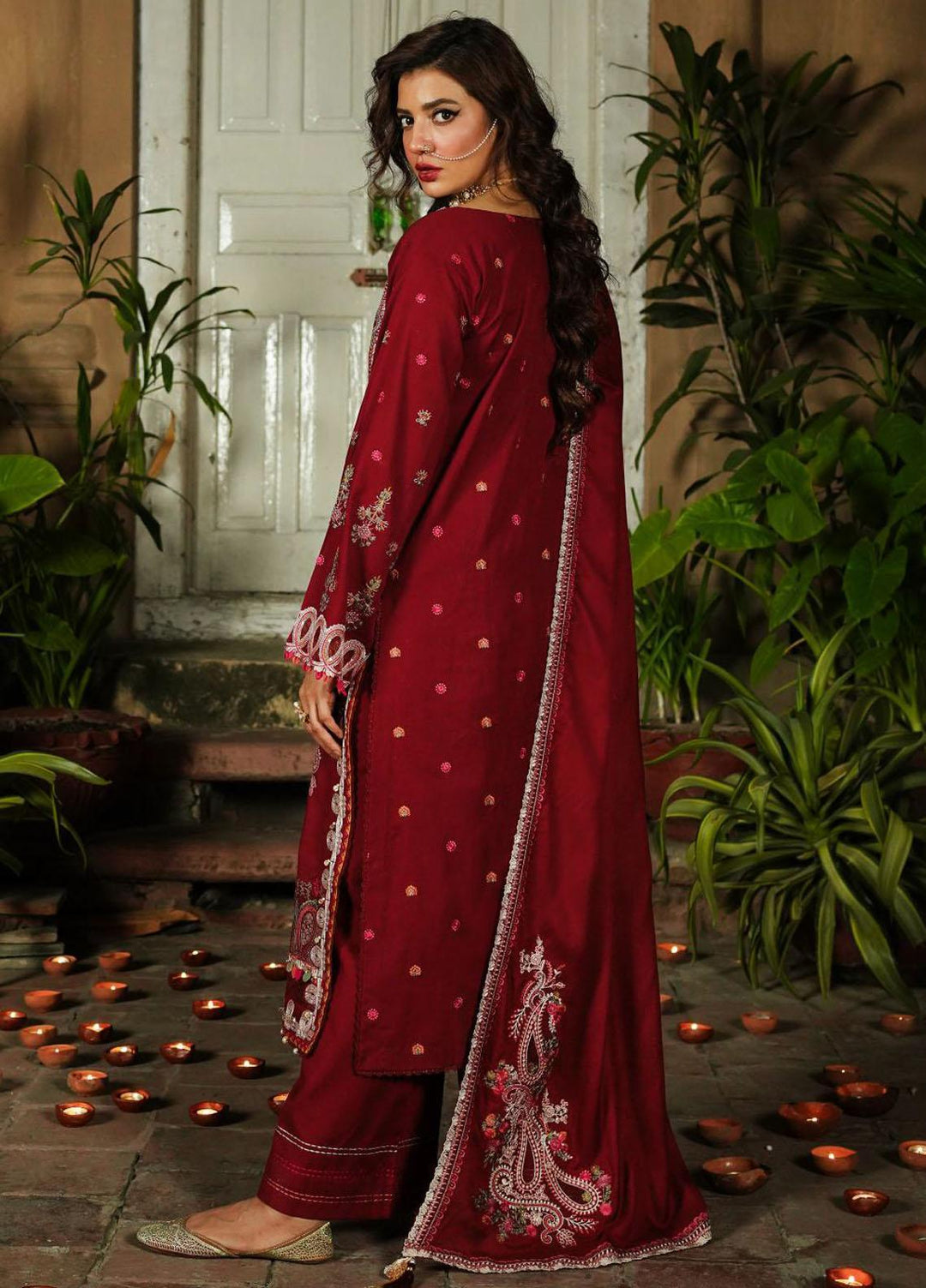 Elaf Embroidered Khaddar Suits Unstitched 3 Piece EF23LW EKW-08 Ghulab - Winter Collection