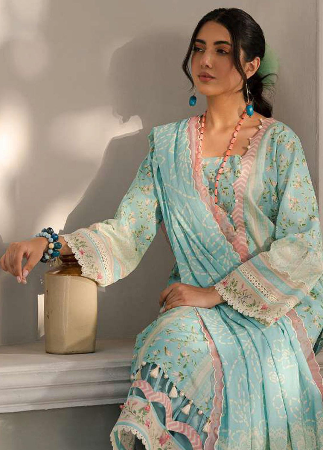 Elaf Printed Lawn Suits Unstitched 3 Piece EF23L EPP-02B - Summer Collection
