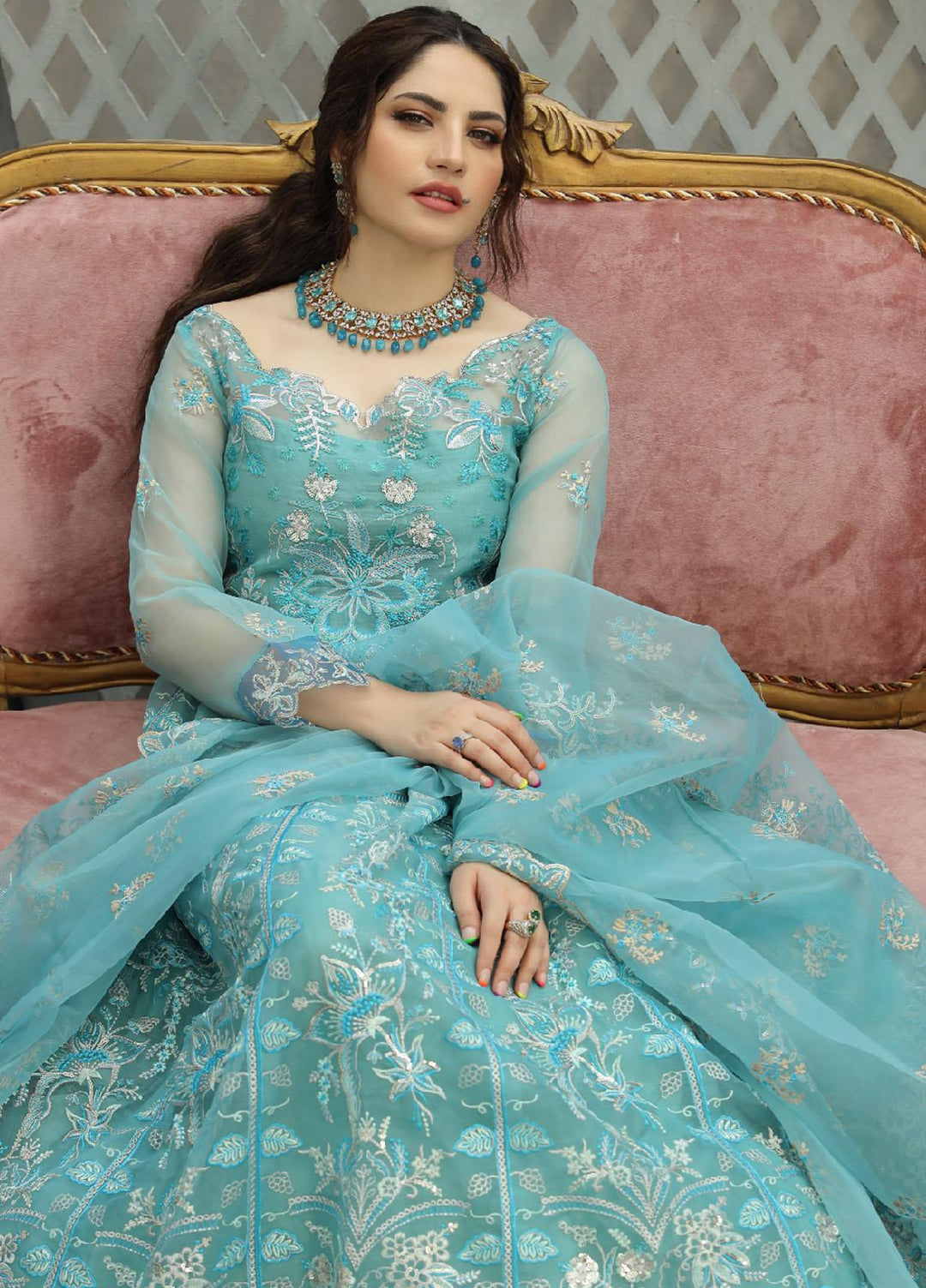 Daud Abbas Luxury Pret  Organza 2 Piece Dress DA22ELN DA-LP-1114 FEYRE