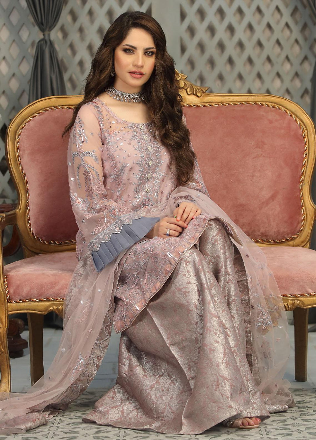 Daud Abbas Luxury Pret  Organza 3 Piece Dress DA22ELN DA-LP-1115 ELINOR