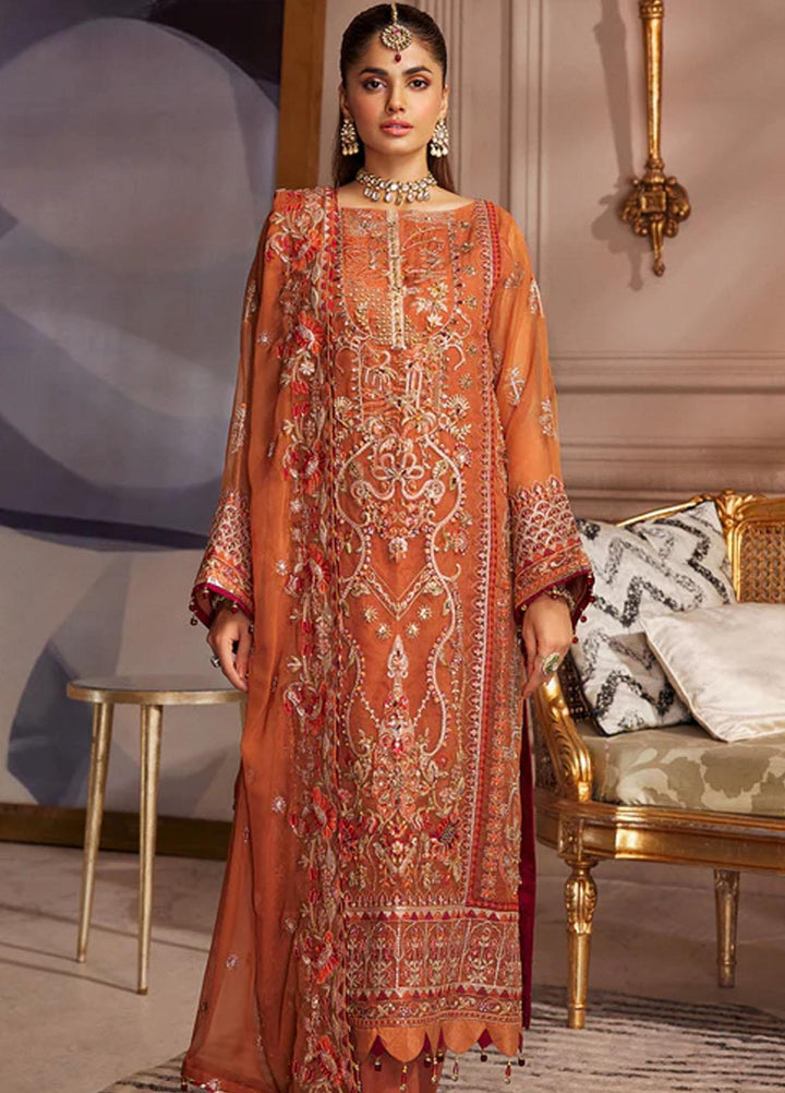 Elaine By Emaan Adeel Embroidered Organza Suits Unstitched 3 Piece EA23EL EL-03 - Luxury Collection