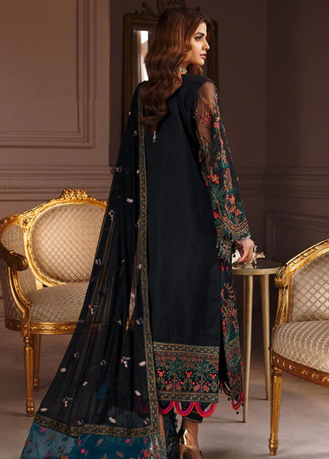 Elaine By Emaan Adeel Embroidered Organza Suits Unstitched 3 Piece EA23EL EL-06 - Luxury Collection