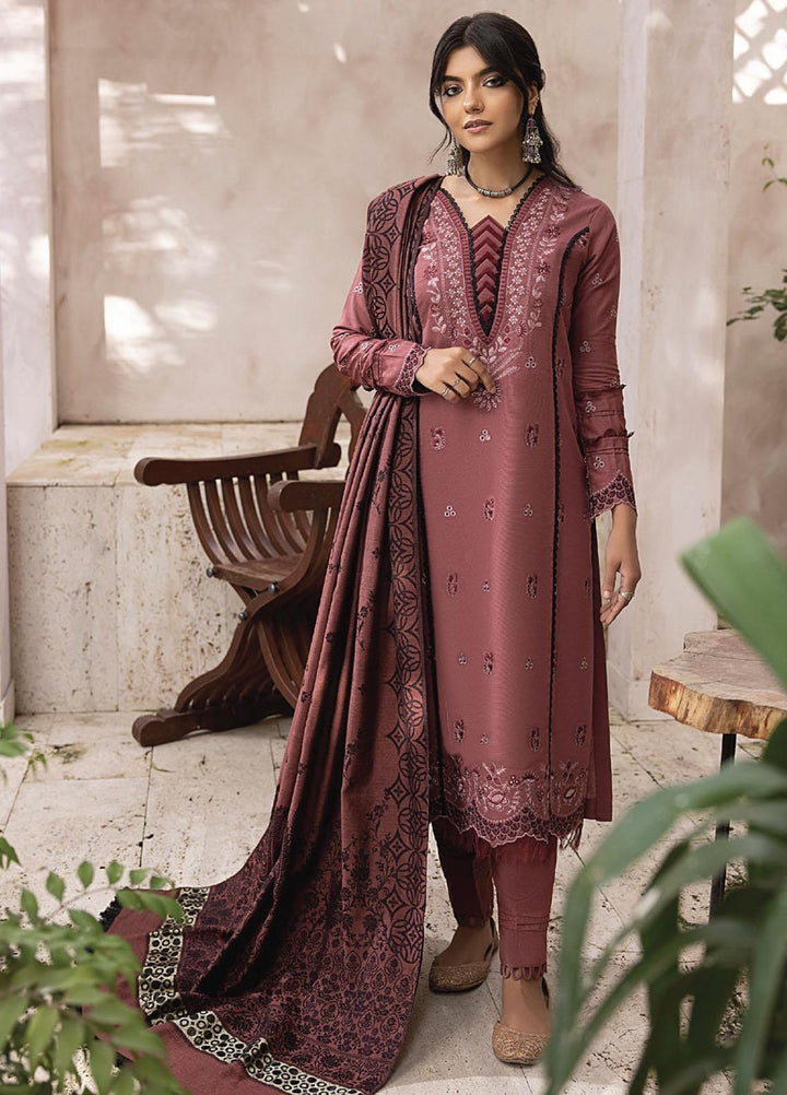 Elak By Humdum Embroidered Khaddar Suits Unstitched 3 Piece HD23EK D-01 - Winter Collection
