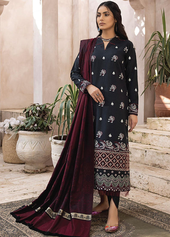 Elak By Humdum Embroidered Khaddar Suits Unstitched 3 Piece HD23EK D-05 - Winter Collection