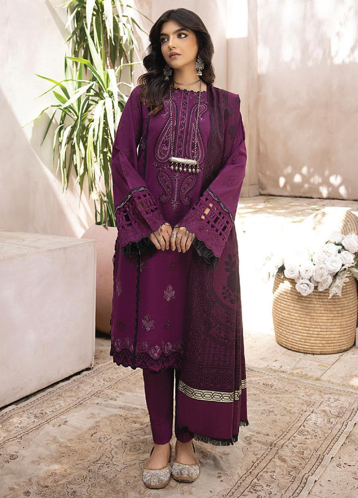 Elak By Humdum Embroidered Khaddar Suits Unstitched 3 Piece HD23EK D-06 - Winter Collection