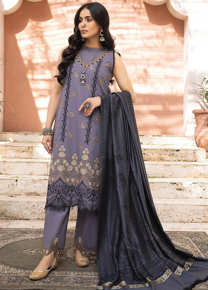 Elak By Humdum Embroidered Khaddar Suits Unstitched 3 Piece HD23EK D-07 - Winter Collection