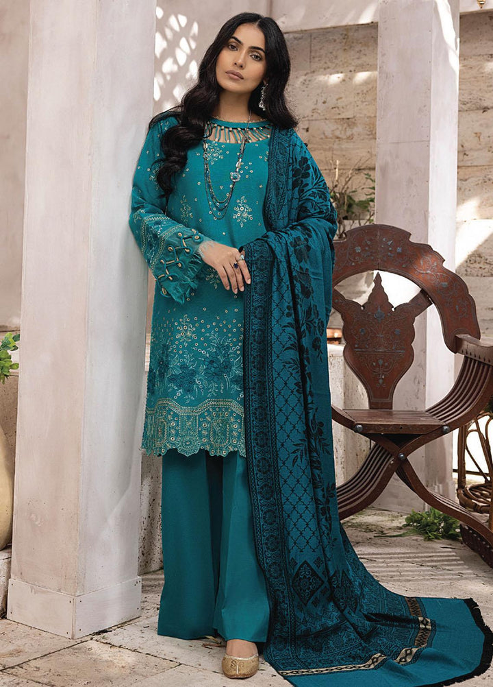 Elak By Humdum Embroidered Khaddar Suits Unstitched 3 Piece HD23EK D-10 - Winter Collection
