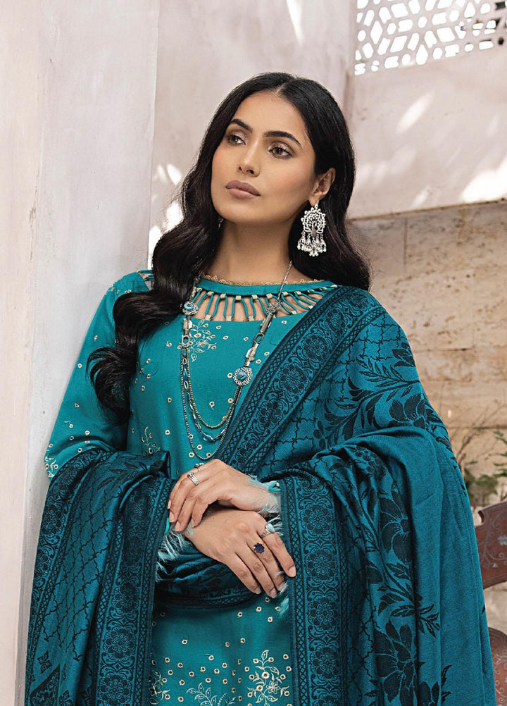 Elak By Humdum Embroidered Khaddar Suits Unstitched 3 Piece HD23EK D-10 - Winter Collection