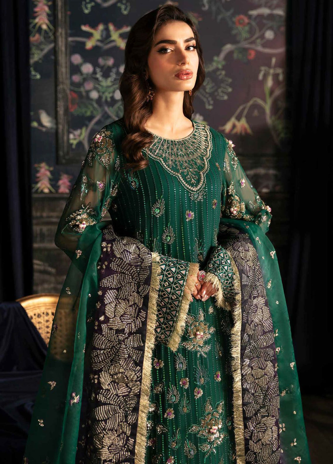 Elanora by Nureh Embroidered Chiffon Suits Unstitched 4 Piece NU24EL NEL-42 - Formals Collection