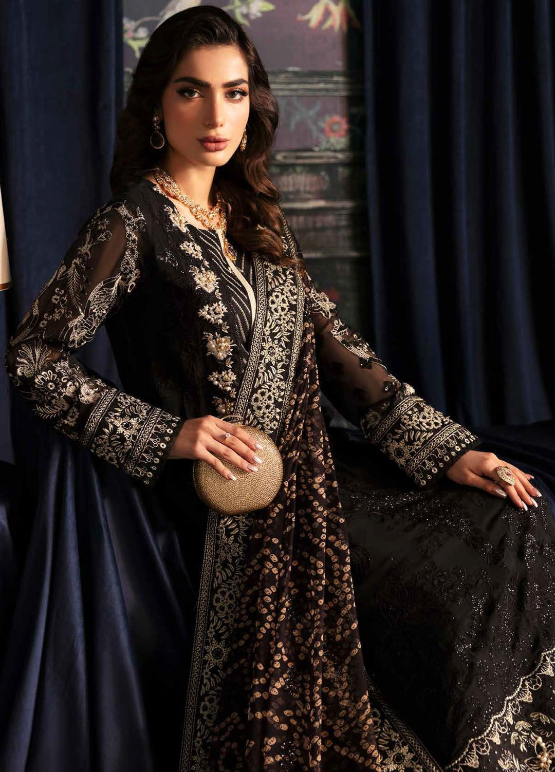 Elanora by Nureh Embroidered Chiffon Suits Unstitched 4 Piece NU24EL NEL-47 - Formals Collection