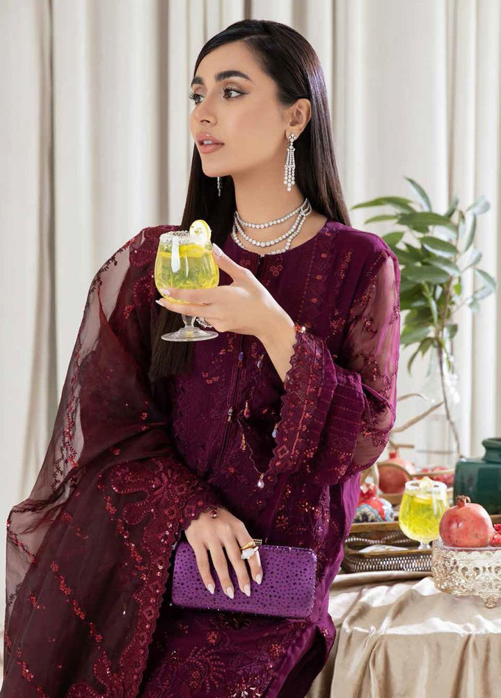 Elanora By Nureh Embroidered Chiffon Suits Unstitched 3 Piece NU22EC NEL- 12 - Luxury Collection