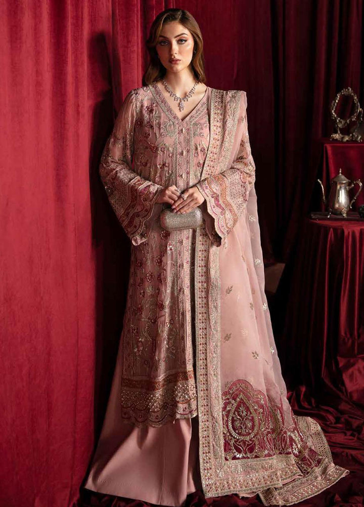 Elanora By Nureh Embroidered Chiffon Suits Unstitched 4 Piece NU23LC NEL-41 Water Lilly - Luxury Collection