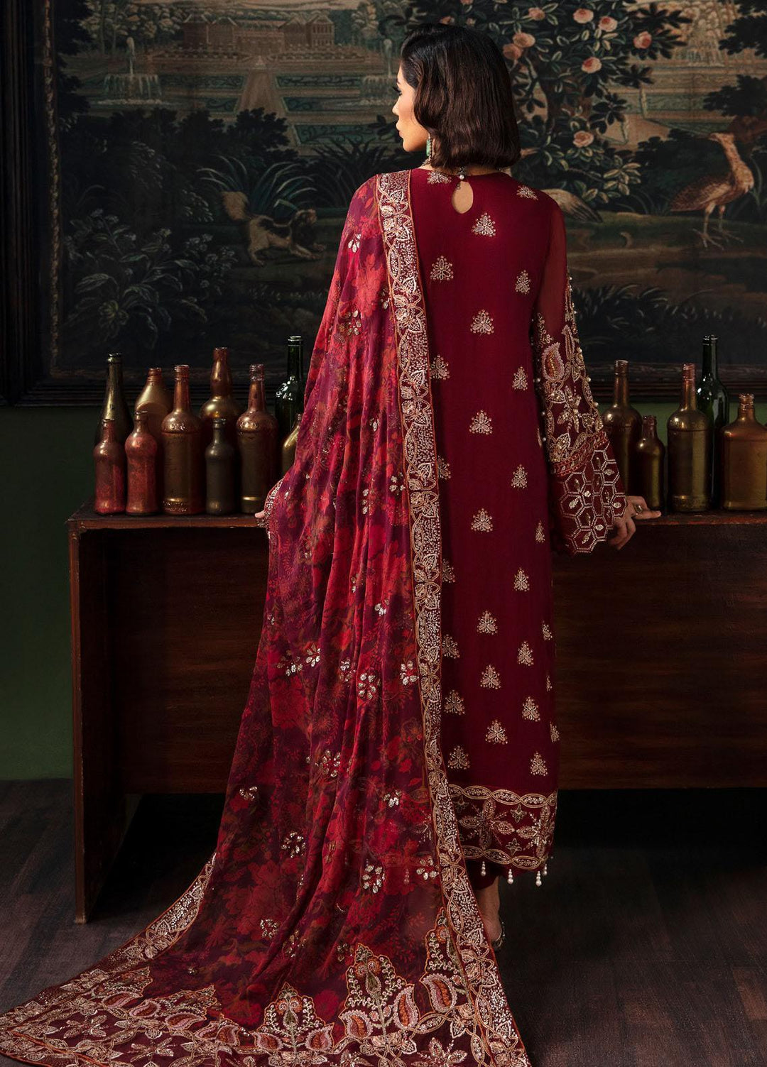 Elanora By Nureh Embroidered Chiffon Suits Unstitched 4 Piece NU23ELL NEL-33 - Luxury Collection