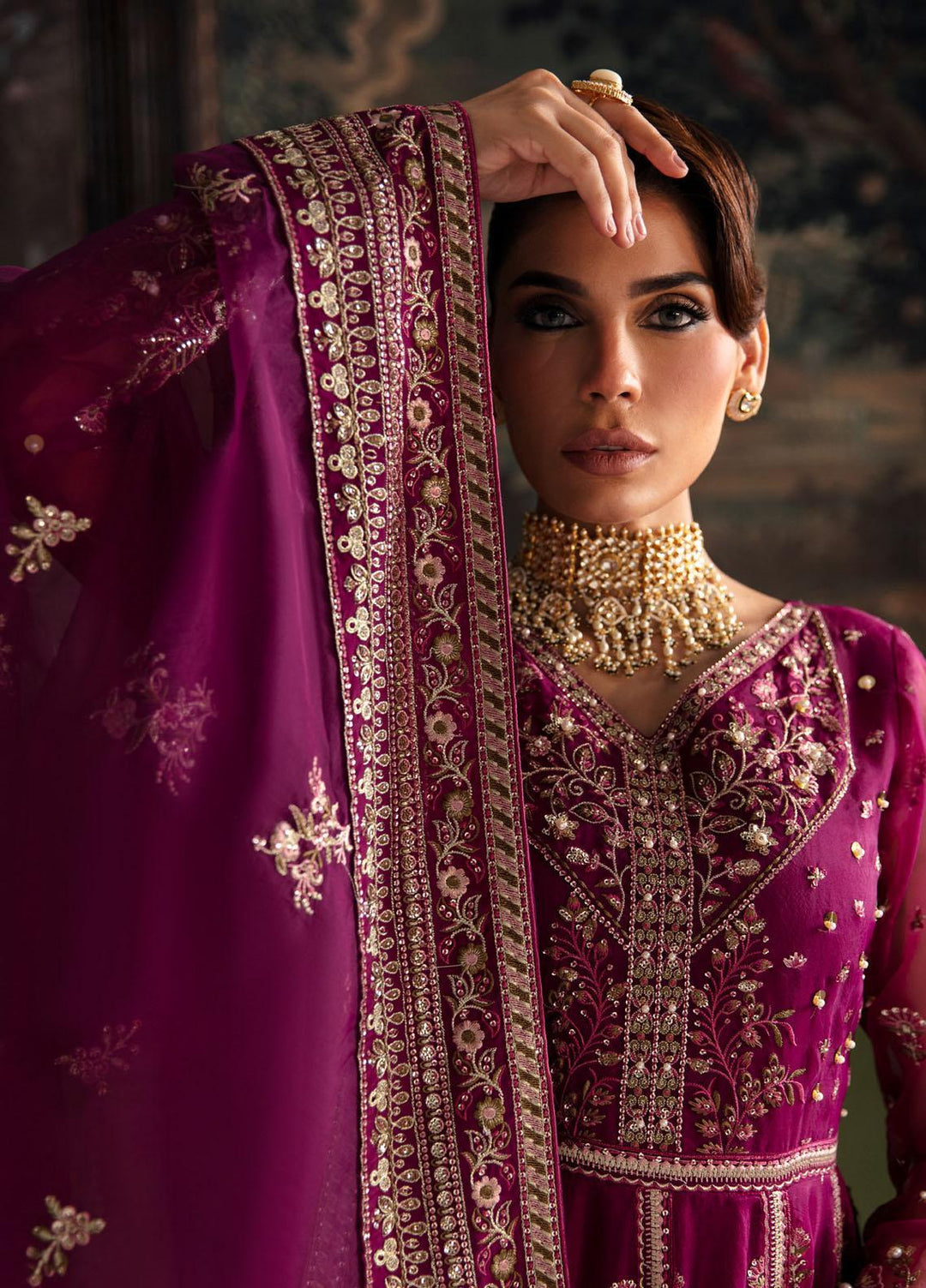 Elanora By Nureh Embroidered Organza Suits Unstitched 4 Piece NU23ELL NEL-34 - Luxury Collection