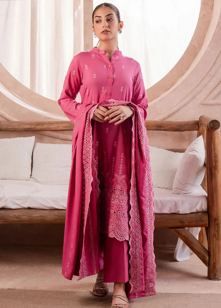 Elara by Meerak Embroidered Chikankari Suits Unstitched 3 Piece MRK24EL Azalea - Winter Collection