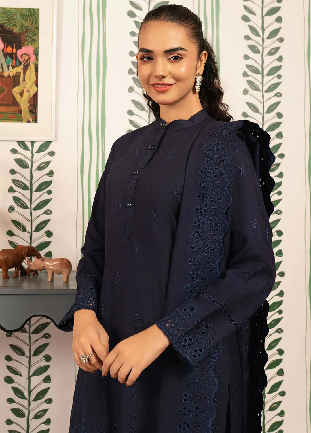 Elara by Meerak Embroidered Chikankari Suits Unstitched 3 Piece MRK24EL Eclipse - Winter Collection