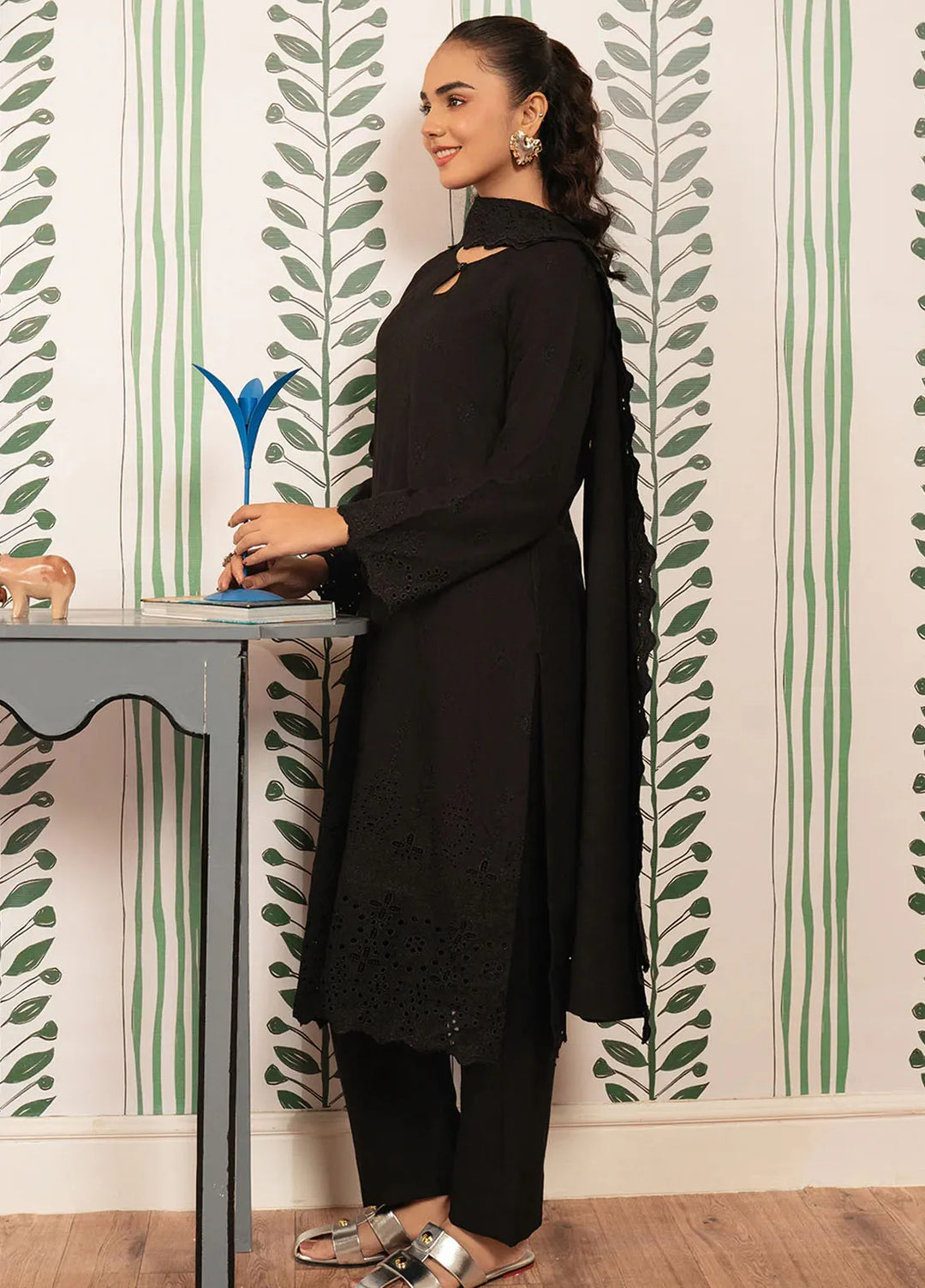 Elara by Meerak Embroidered Chikankari Suits Unstitched 3 Piece MRK24EL Midnight Elegance - Winter Collection