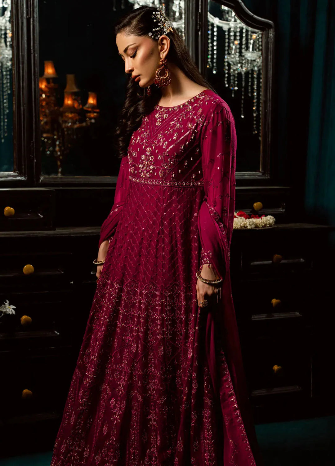 Elara by Shamooz Embroidered Chiffon Suit Unstitched 3 Piece SHM25EF SU-0121 Maya - Festive Collection
