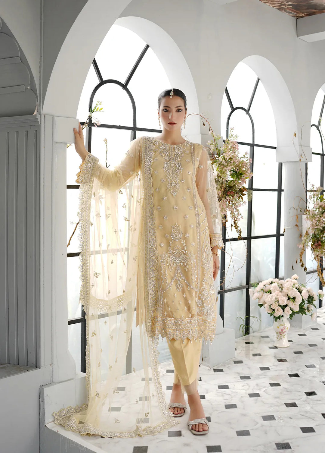 Elegance by Layout Embroidered Net Suits Unstitched 4 Piece LO24EL Maya - Festive Collection