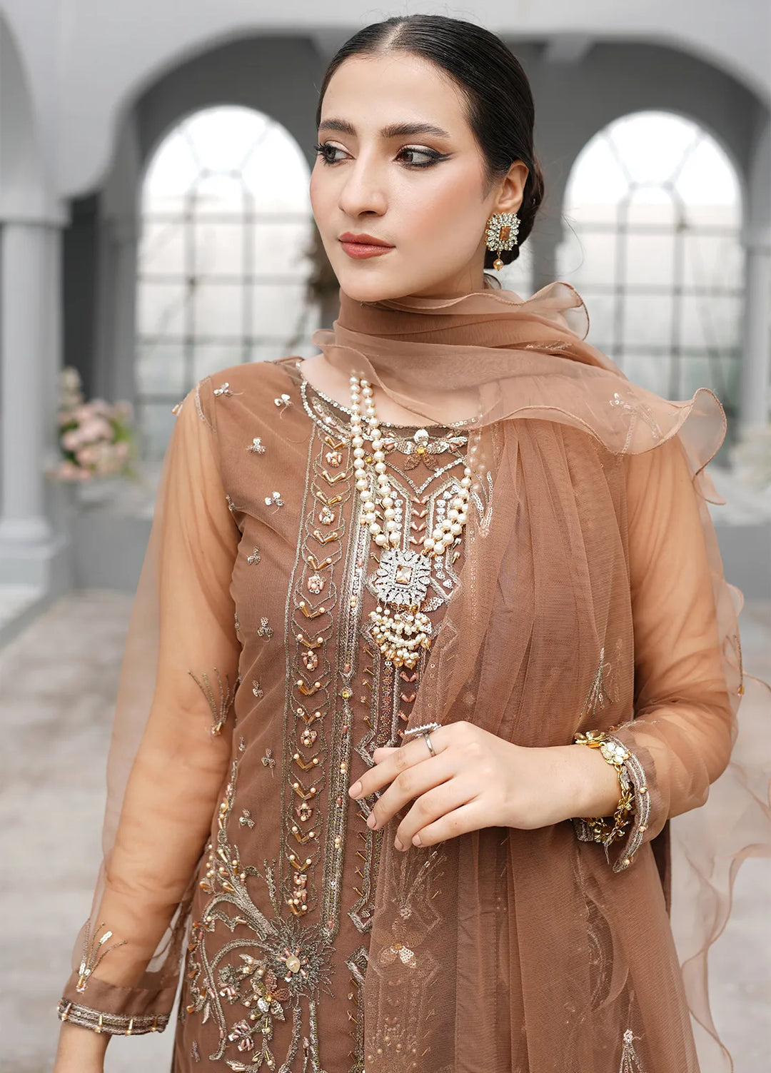 Elegance by Layout Embroidered Net Suits Unstitched 4 Piece LO24EL Regine - Festive Collection
