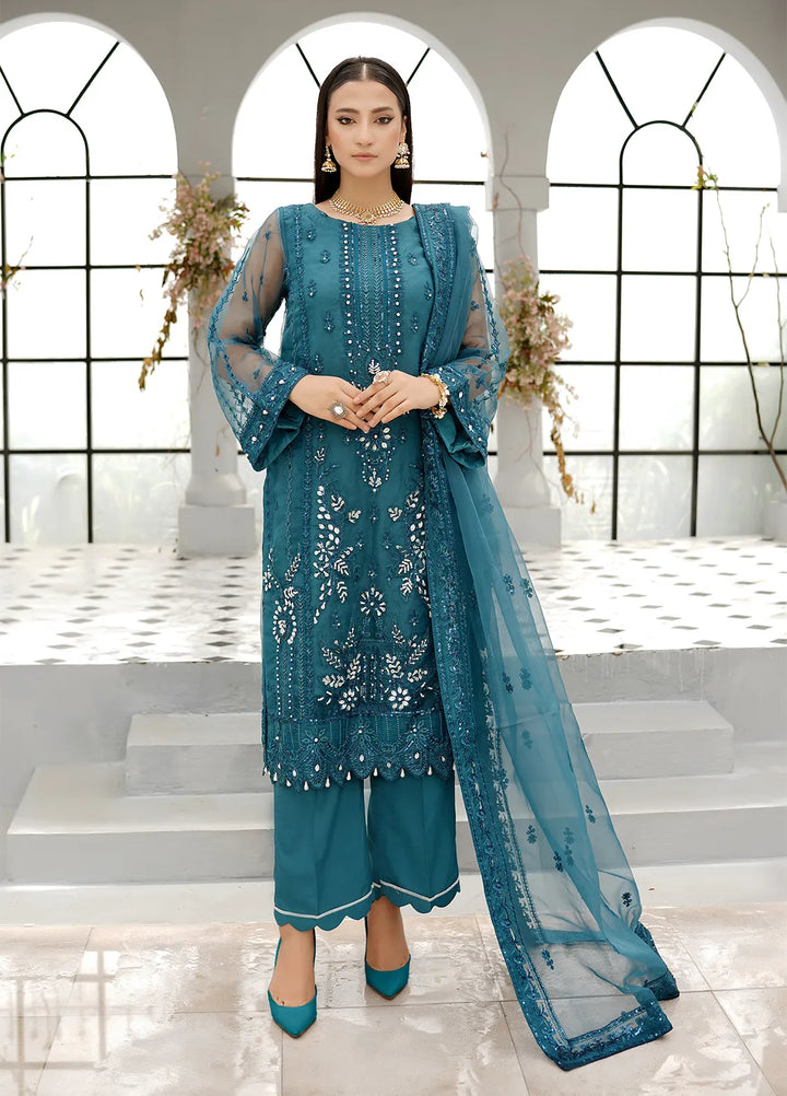 Elegance by Layout Embroidered Organza Suits Unstitched 4 Piece LO24EL Haya - Festive Collection