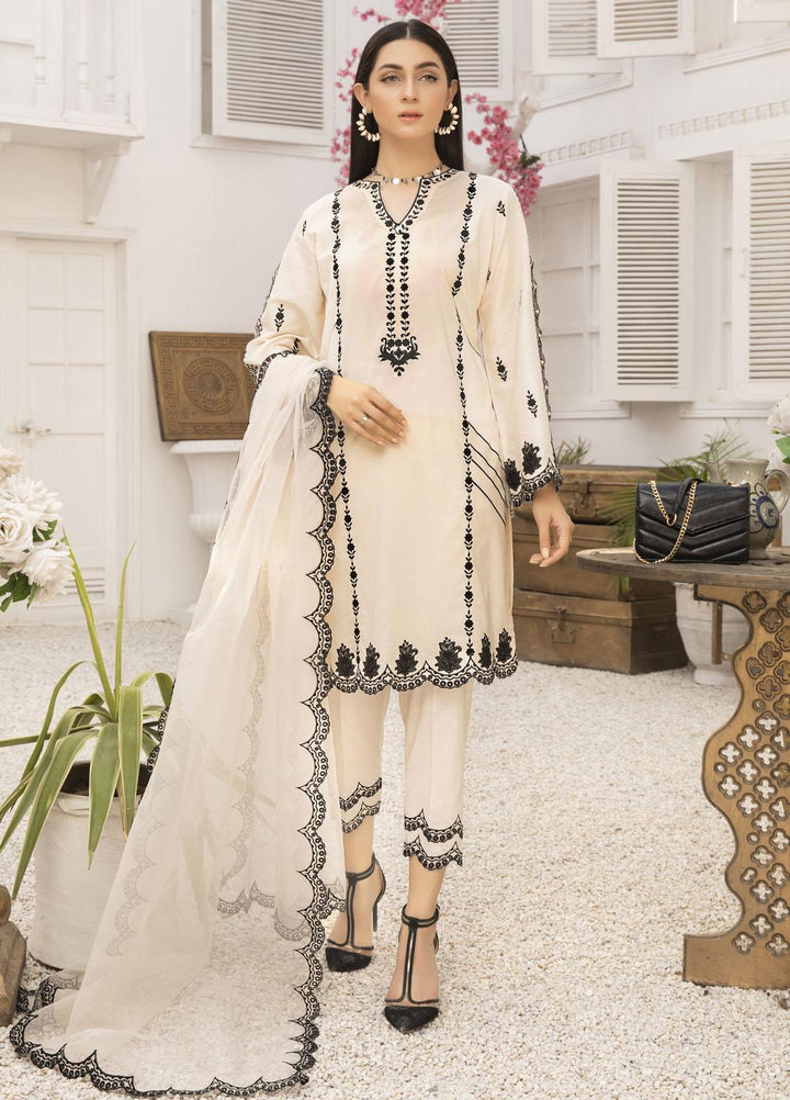 Elegance Casual Pret Embroidered Lawn Shirt BLANCA