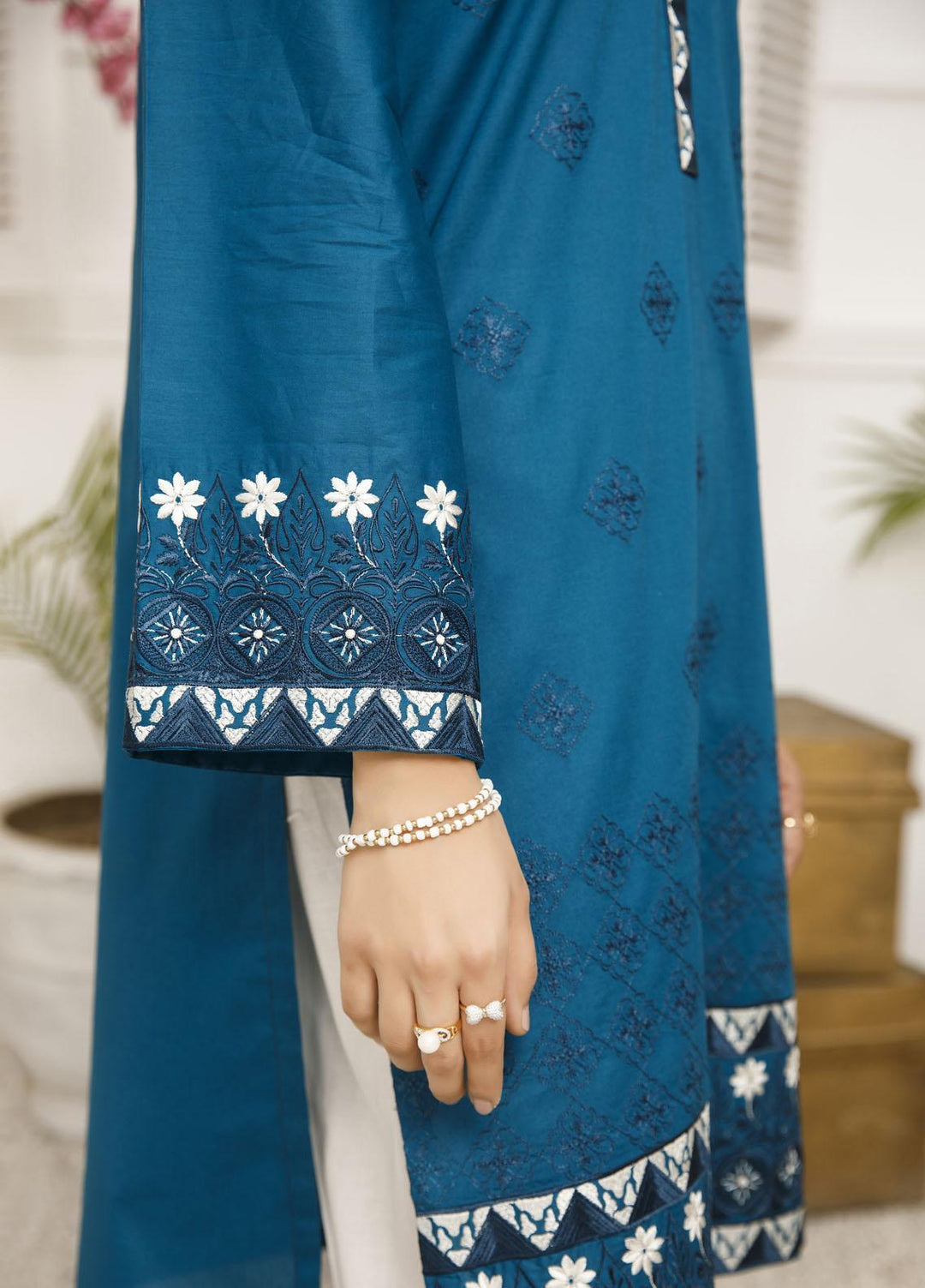Elegance Casual Pret Embroidered Lawn Shirt MARINA