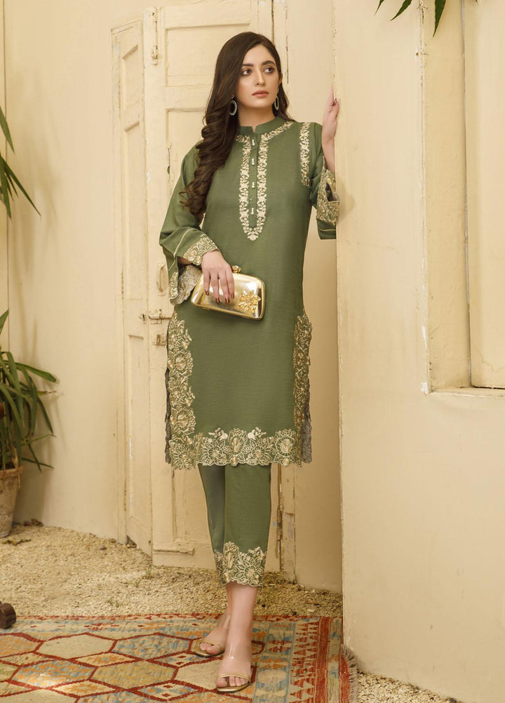 Elegance Luxury Pret Embroidered Khaddar 2 Piece Suit ELG21WP GARDENIA
