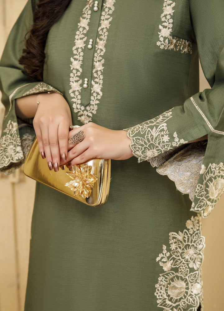 Elegance Luxury Pret Embroidered Khaddar 2 Piece Suit ELG21WP GARDENIA