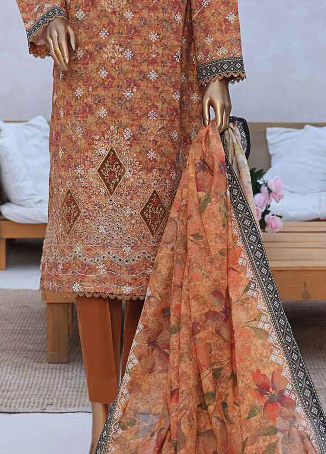 Elegant by HZ Textiles Embroidered Lawn Suits Unstitched 3 Piece HZ25EL EC-931 - Summer Collection
