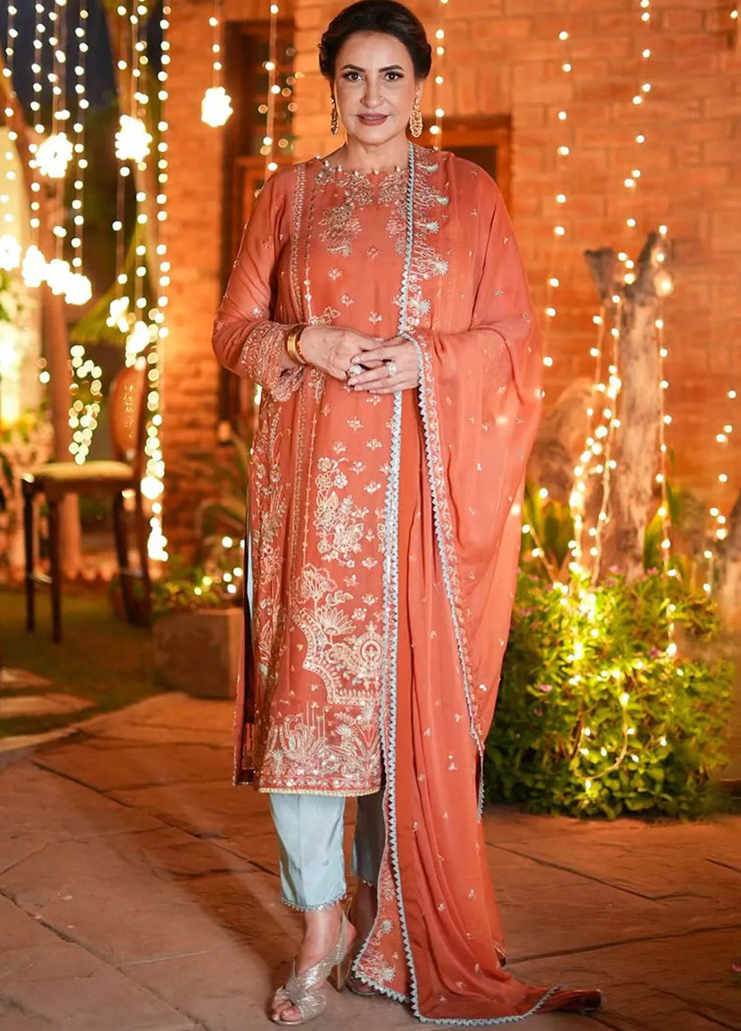 Elinor by Sahane Embroidered Chiffon Suits Unstitched 3 Piece SNE24EL EL-1806 Aragon - Formal Collection