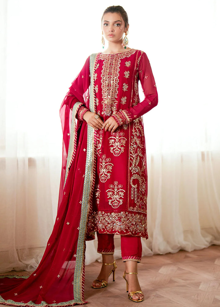 Elinor by Sahane Embroidered Chiffon Suits Unstitched 3 Piece SNE24EL EL-1808 Daphne - Formal Collection