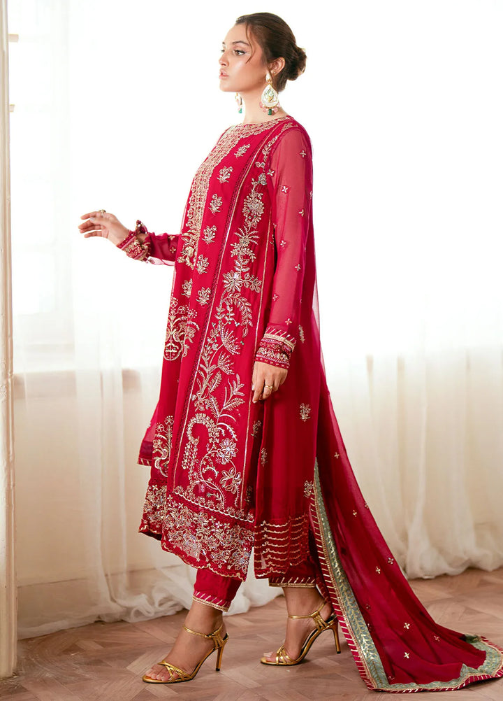 Elinor by Sahane Embroidered Chiffon Suits Unstitched 3 Piece SNE24EL EL-1808 Daphne - Formal Collection