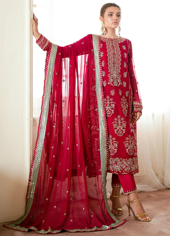 Elinor by Sahane Embroidered Chiffon Suits Unstitched 3 Piece SNE24EL EL-1808 Daphne - Formal Collection