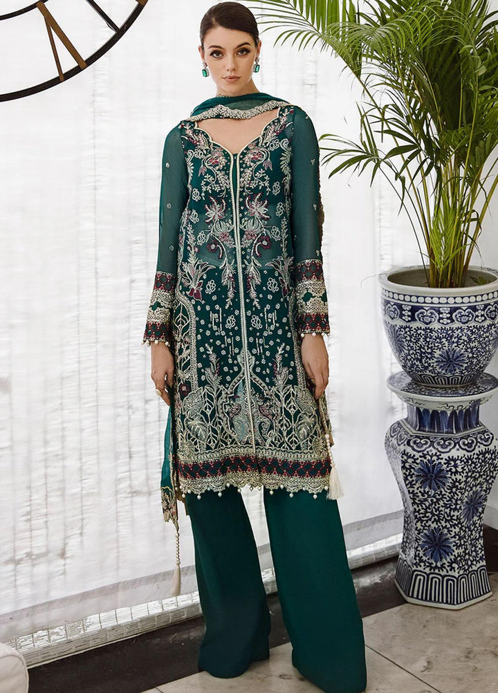 Ella By Saad Shaikh Embroidered Chiffon Suits Unstitched 4 Piece SSK23E DSG006 - Luxury Collection