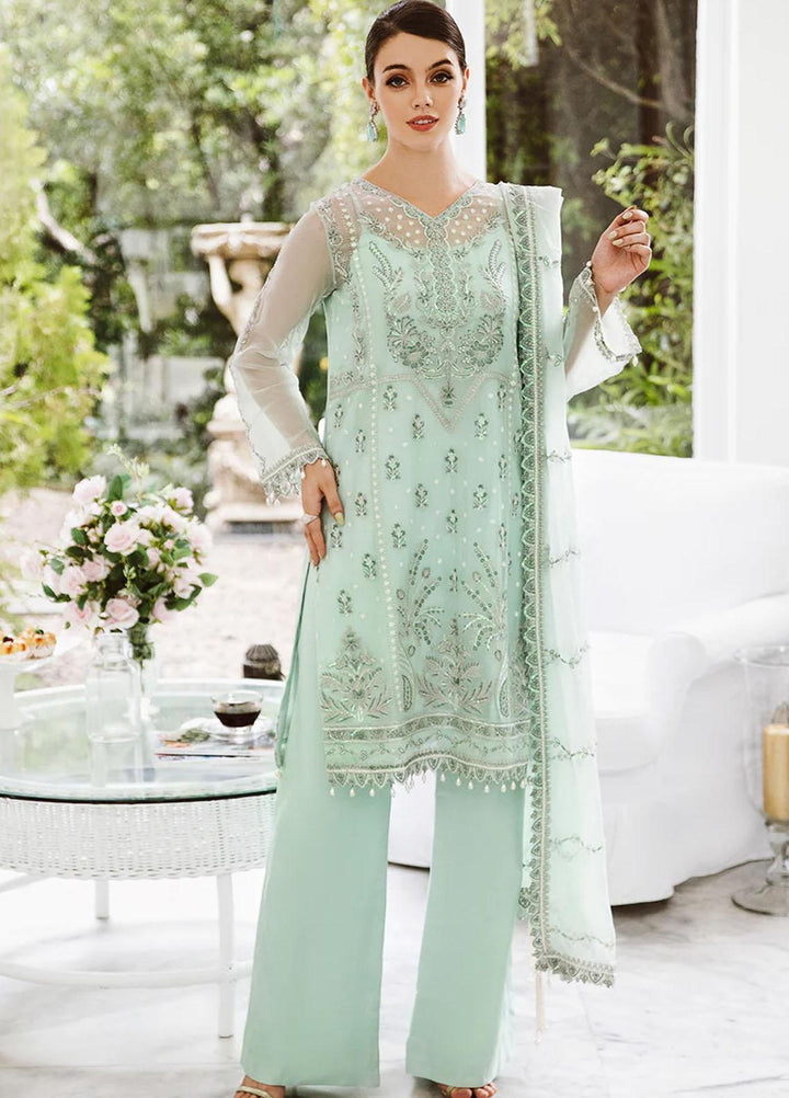 Ella By Saad Shaikh Embroidered Chiffon Suits Unstitched 4 Piece SSK23E DSG007 - Luxury Collection