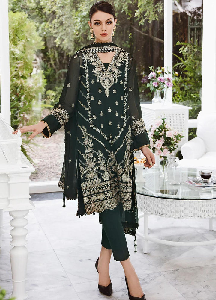 Ella By Saad Shaikh Embroidered Chiffon Suits Unstitched 4 Piece SSK23E DSG009 - Luxury Collection