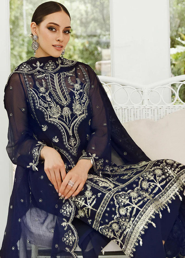 Ella By Saad Shaikh Embroidered Chiffon Suits Unstitched 4 Piece SSK23E DSG010 - Luxury Collection