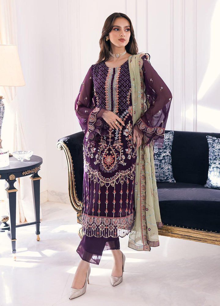 Ella By Sahane Embroidered Chiffon Suits Unstitched 3 Piece SNE23EL SAH-1004 Drizella - Formal Collection