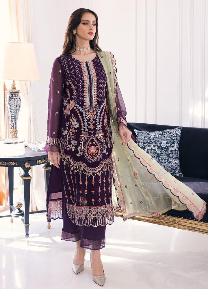Ella By Sahane Embroidered Chiffon Suits Unstitched 3 Piece SNE23EL SAH-1004 Drizella - Formal Collection