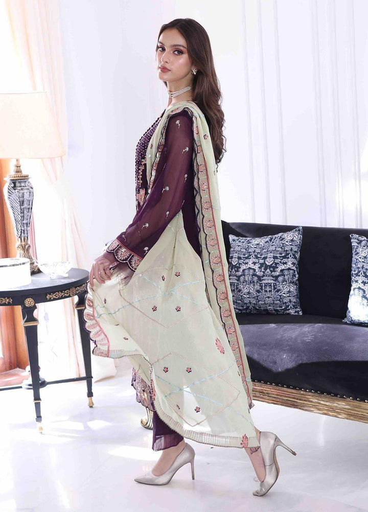 Ella By Sahane Embroidered Chiffon Suits Unstitched 3 Piece SNE23EL SAH-1004 Drizella - Formal Collection