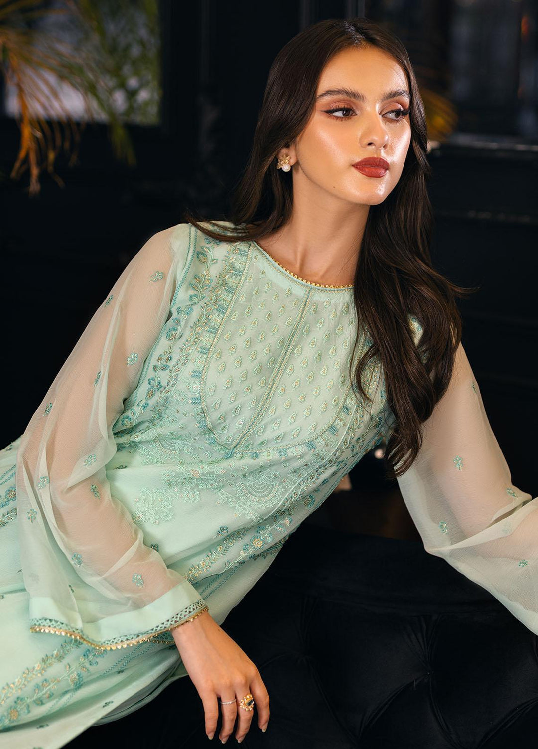 Ella By Sahane Embroidered Chiffon  Unstitched Kurties SNE23EL SAH-1006 Elenor - Formal Collection