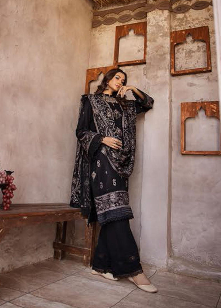 Elma by Riaz Arts Embroidered Leather Peach Suits Unstitched 3 Piece RA22E 01 - Winter Collection